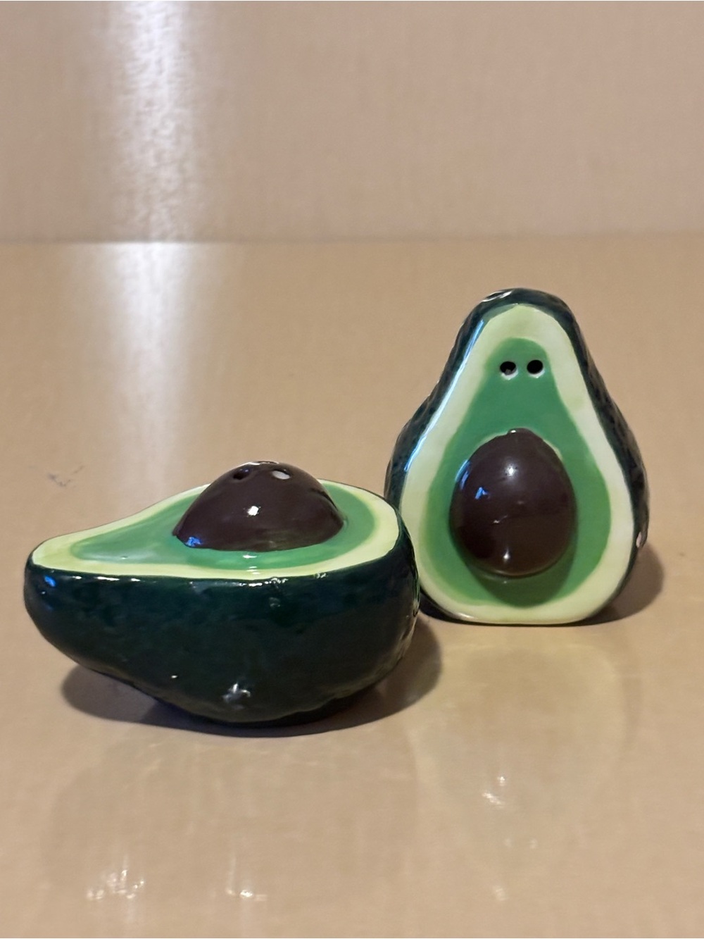Ceramic Avocado Salt and Pepper Shakers